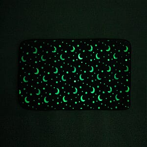 Livmore Gray Moon Pattern Glow-in-The-Dark Carpet