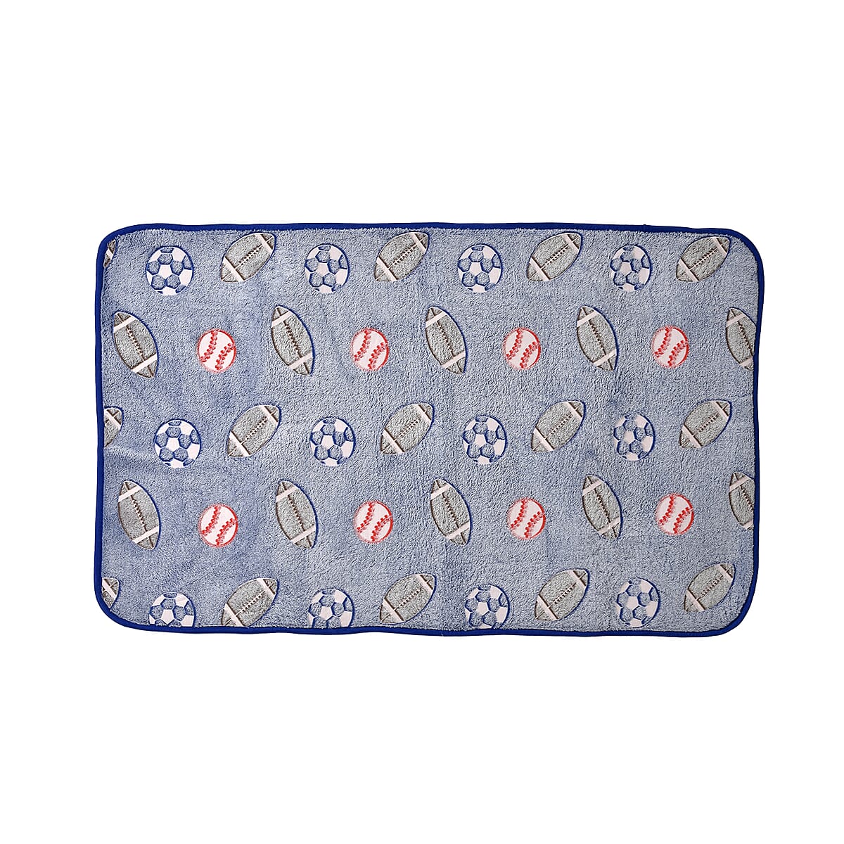 Dark Blue Rugby Pattern Glow-in-The-Dark Carpet image number 0