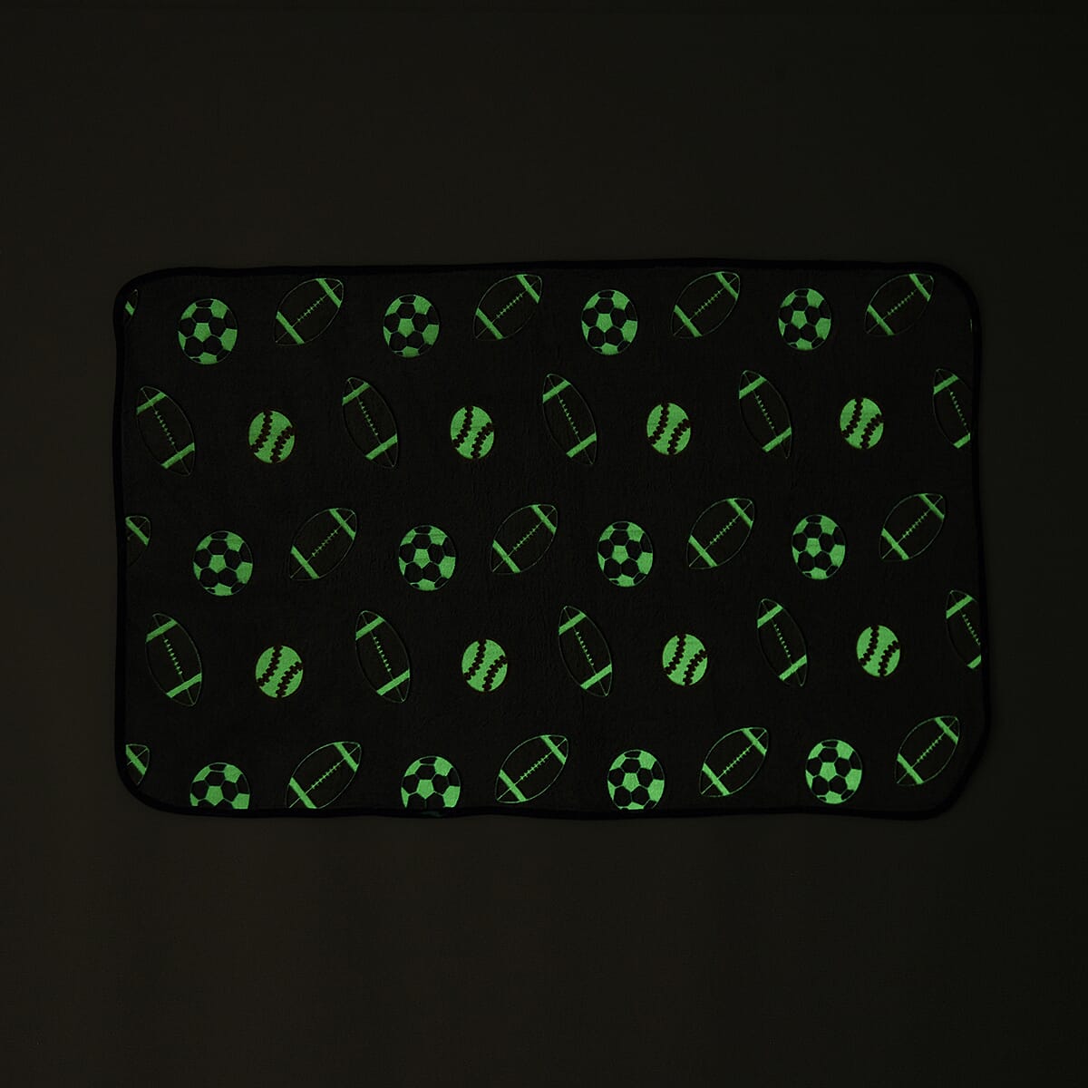 Dark Blue Rugby Pattern Glow-in-The-Dark Carpet image number 1