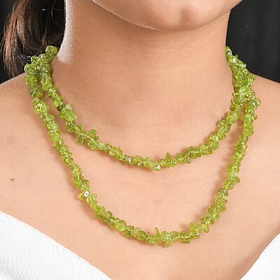 Peridot Chips 345.00 ctw Necklace 36 Inches