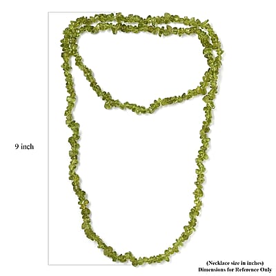 Peridot Chips 345.00 ctw Necklace 36 Inches