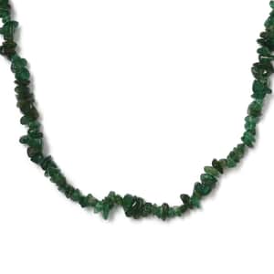 Green Aventurine Chips 36 Inches Necklace 215.00 ctw