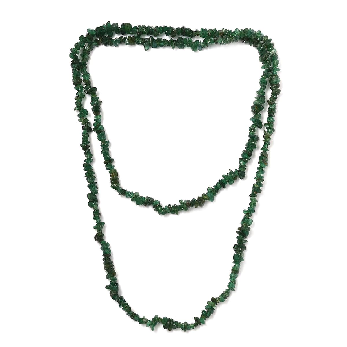 Green Aventurine Chips 36 Inches Necklace 215.00 ctw image number 3