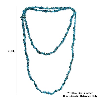 Malgache Neon Apatite Chips 140.00 ctw Necklace 36 Inches