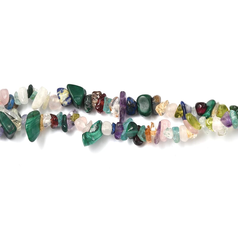 Multi Gemstone Chips 263.00 ctw Necklace 36 Inches