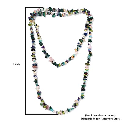Multi Gemstone Chips 263.00 ctw Necklace 36 Inches