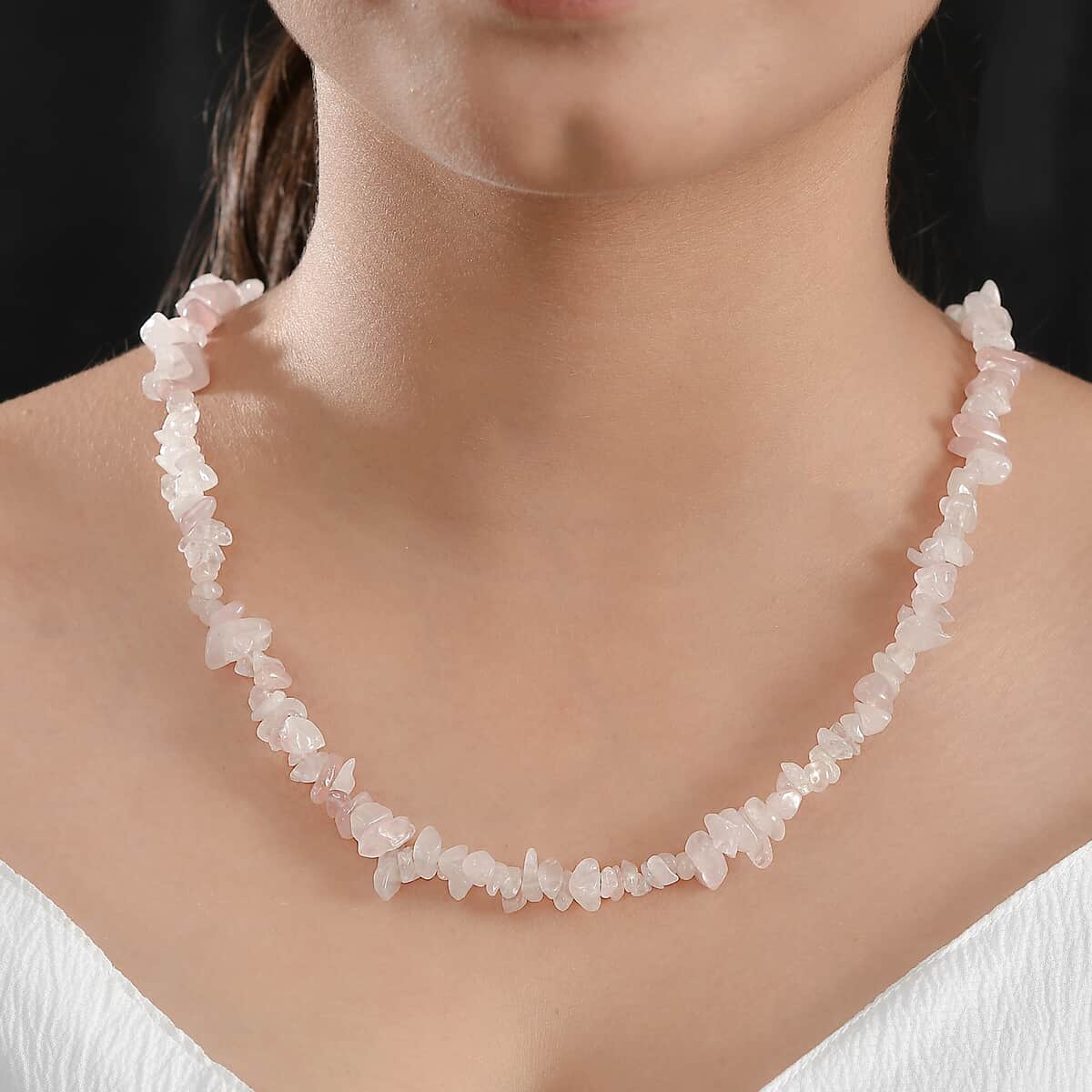 Galilea Rose Quartz Chips 197.00 ctw Necklace 28 Inches image number 2