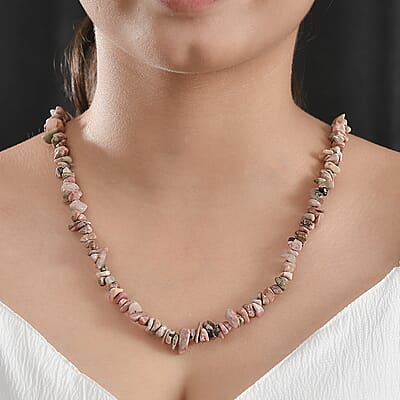 Rhodolite Garnet Chips 383.32 ctw Necklace 28 Inches