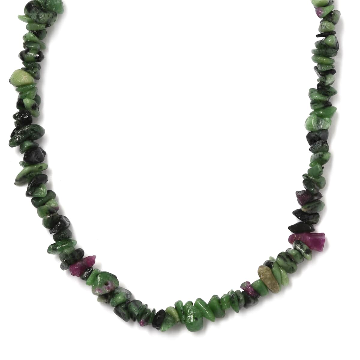 Ruby Zoisite Chips 275.00 ctw Necklace 28 Inches image number 0