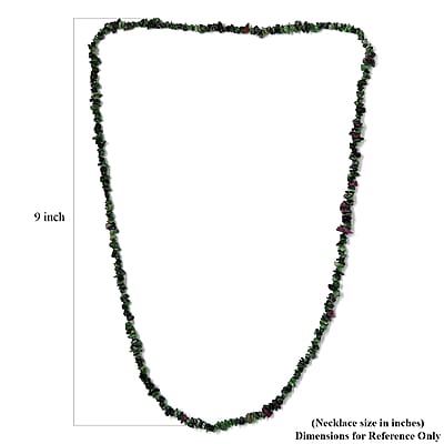 Ruby Zoisite Chips 275.00 ctw Necklace 28 Inches