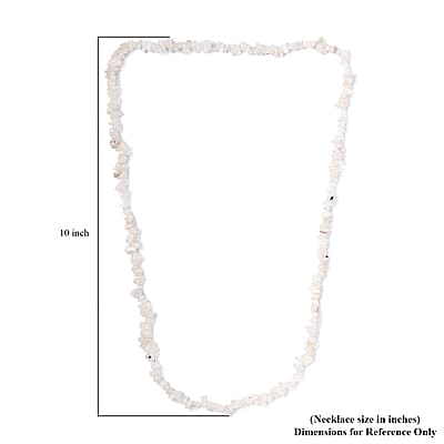Rainbow Moonstone Chips 235.00 ctw Necklace 28 Inches