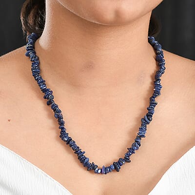 Sodalite Chips 255.00 ctw Necklace 28 Inches