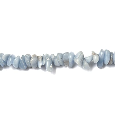Mexican Angelite Chips 350.00 ctw Necklace 28 Inches