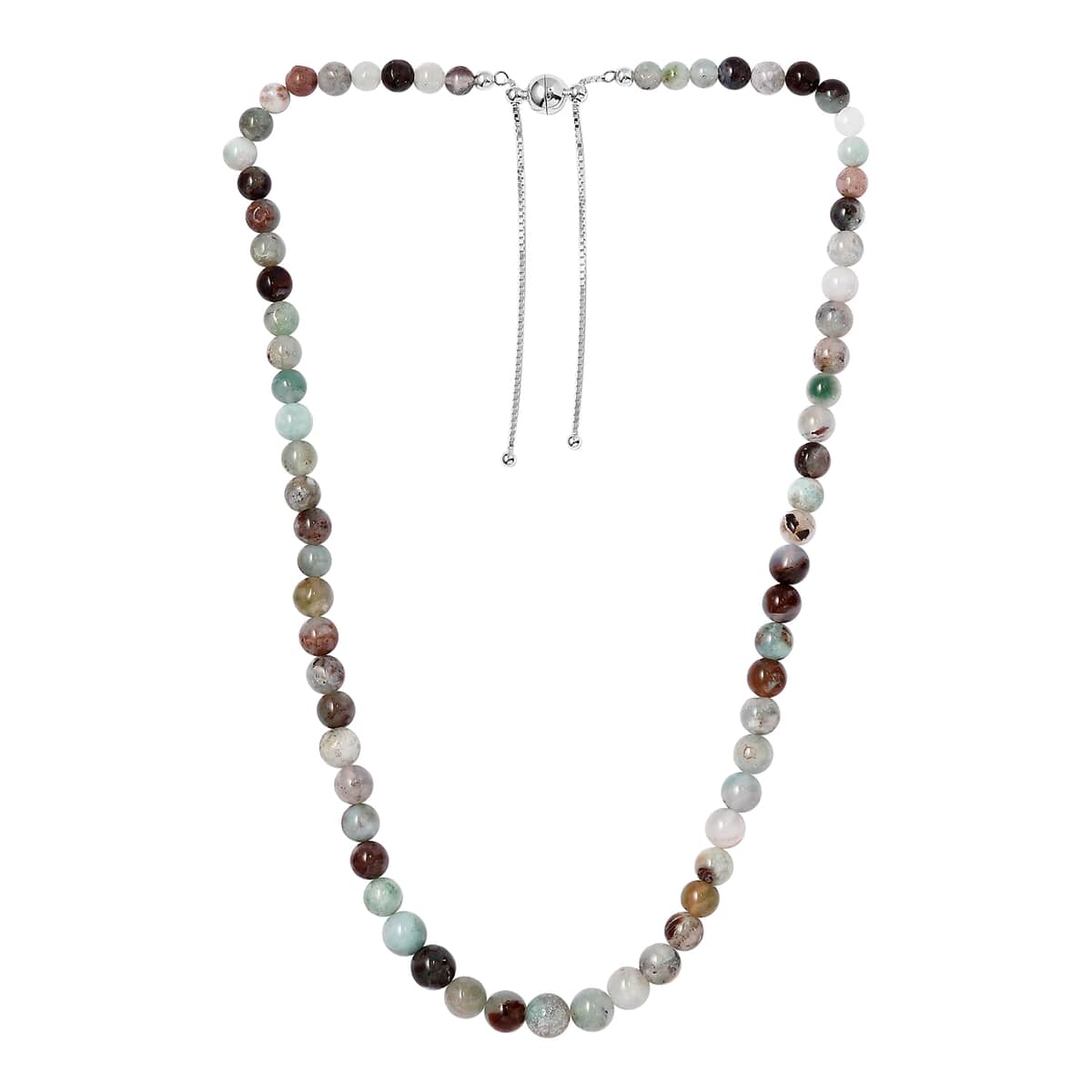 Natural Zimbaprase 182.00 ctw Beaded Necklace in Sterling Silver 20 Inches image number 3