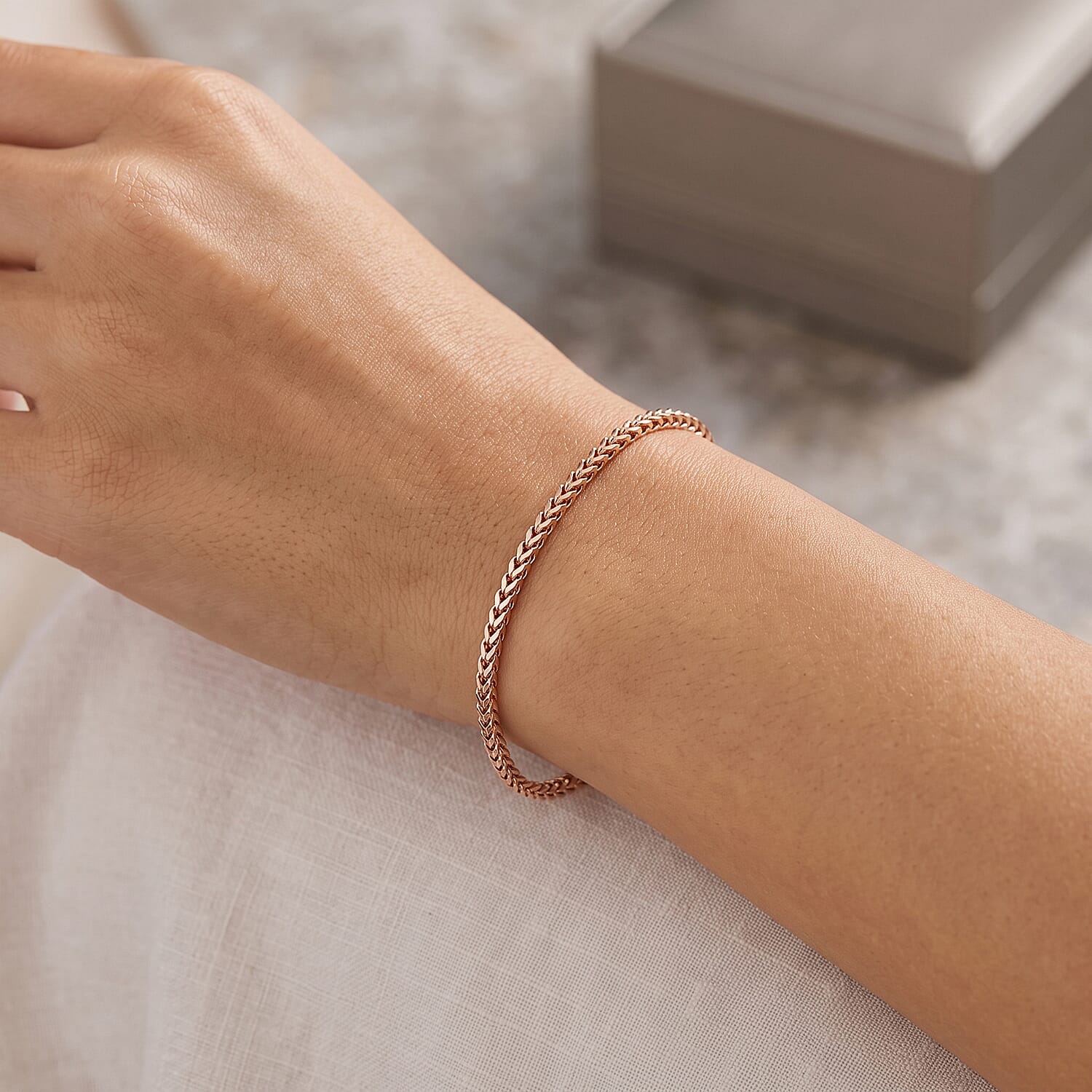 Bracelet in 14K Rose Gold Over Sterling Silver (7.50 In) 2.50 Grams