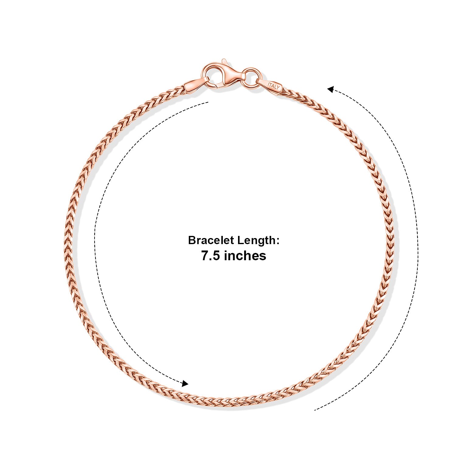 Bracelet in 14K Rose Gold Over Sterling Silver (7.50 In) 2.50 Grams
