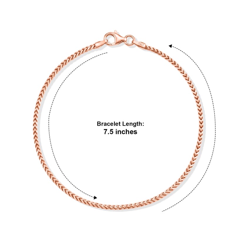 Bracelet in 14K Rose Gold Over Sterling Silver (7.50 In) 2.50 Grams