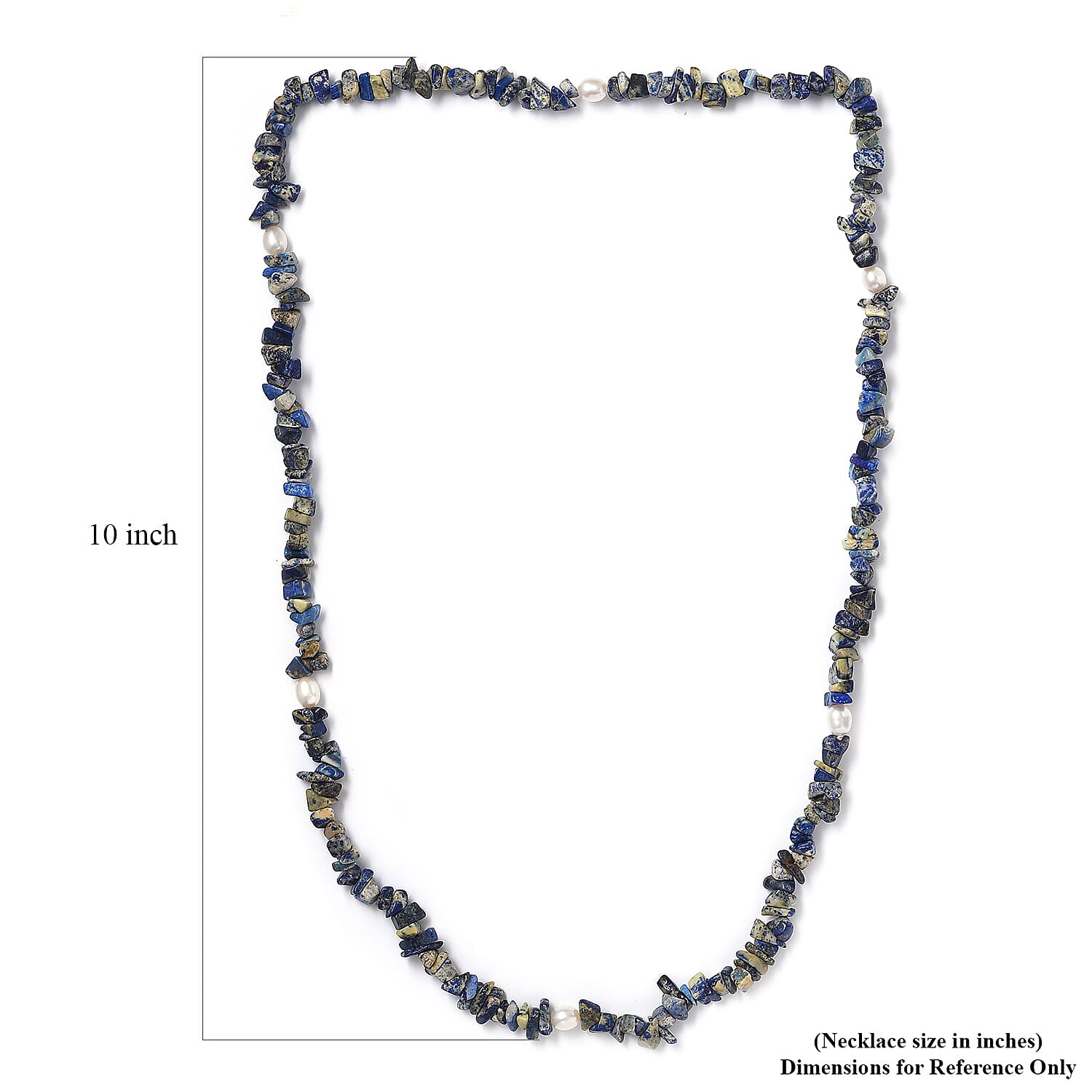 Sodalite Chips and Freshwater Pearl 286.00 ctw Necklace 28 Inches