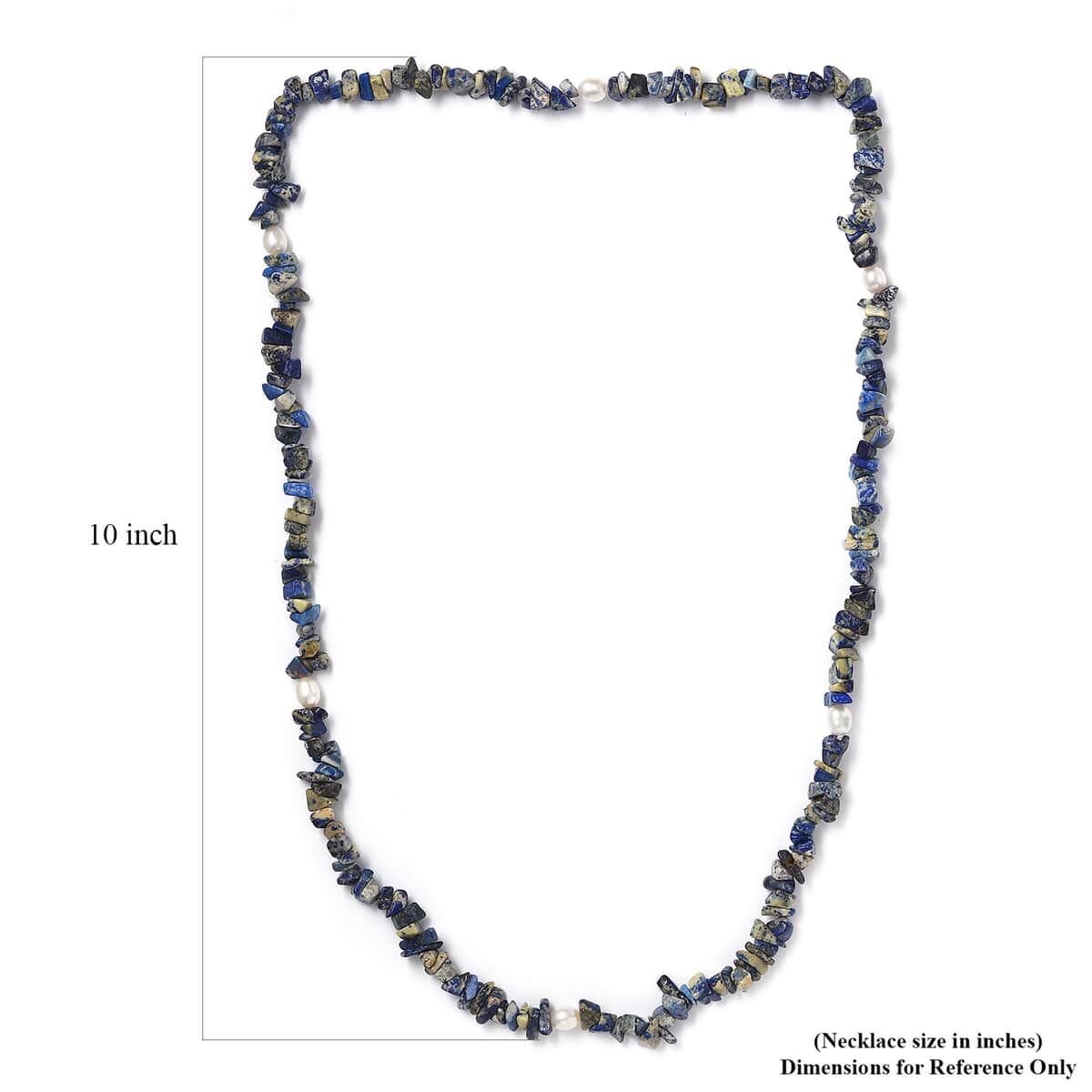 Sodalite Chips and Freshwater Pearl 286.00 ctw Necklace 28 Inches image number 5