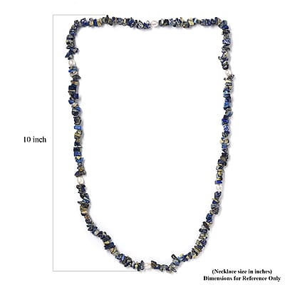 Sodalite Chips and Freshwater Pearl 286.00 ctw Necklace 28 Inches