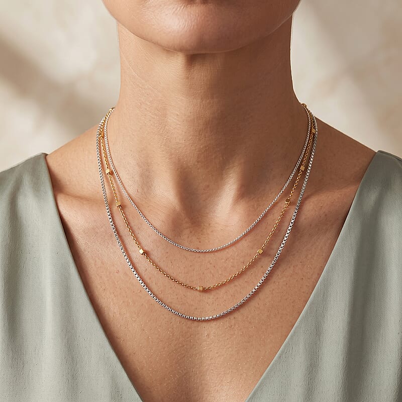 Chain Necklace in 14K YG Over Sterling Silver 2.0 Grams 24 Inches