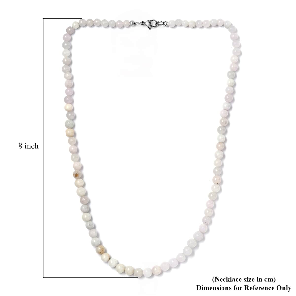 White Jade 160.00 ctw Beaded Necklace in Stainless Steel 20 Inches image number 5