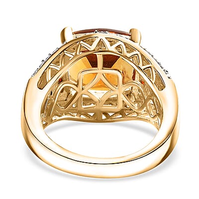 Santa Ana Madeira Citrine and Multi Gemstone 5.75 ctw Stairs Ring in 18K Vermeil Yellow Gold Over Sterling Silver (Size 10.0)