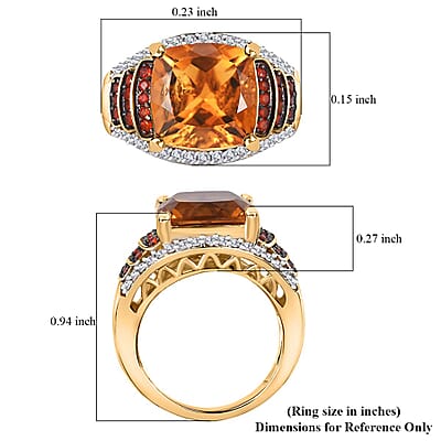 Santa Ana Madeira Citrine and Multi Gemstone 5.75 ctw Stairs Ring in 18K Vermeil Yellow Gold Over Sterling Silver (Size 10.0)