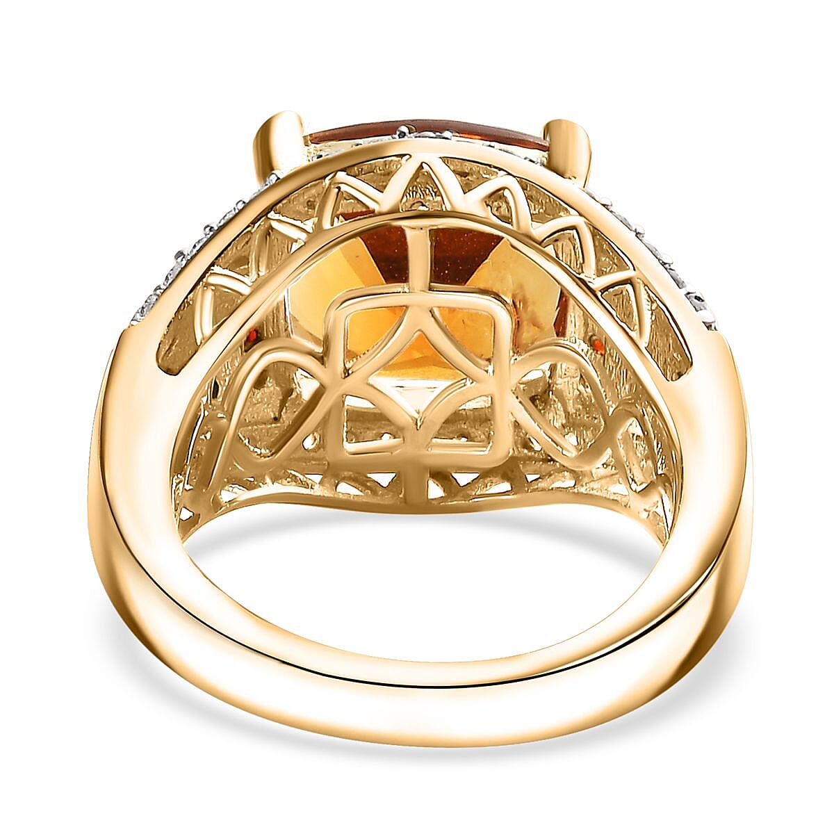 Santa Ana Madeira Citrine and Multi Gemstone 5.75 ctw Stairs Ring in 18K Vermeil Yellow Gold Over Sterling Silver (Size 6.0) image number 4