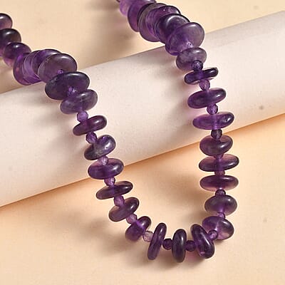 African Amethyst 246.00 ctw Necklace in Rhodium Over Sterling Silver 20 Inches