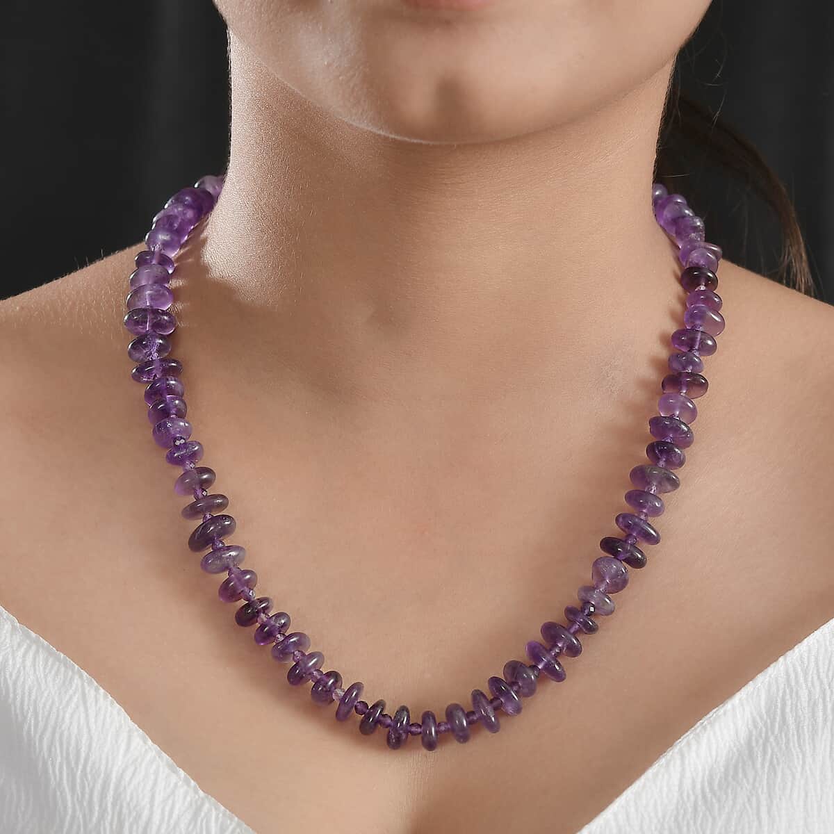 African Amethyst 246.00 ctw Necklace in Rhodium Over Sterling Silver 20 Inches image number 2