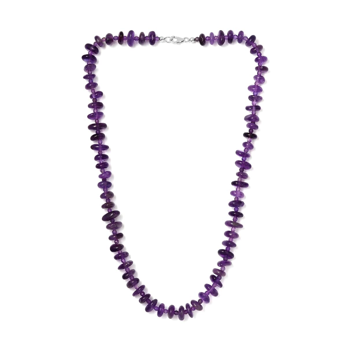 African Amethyst 246.00 ctw Necklace in Rhodium Over Sterling Silver 20 Inches image number 3