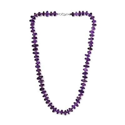 African Amethyst 246.00 ctw Necklace in Rhodium Over Sterling Silver 20 Inches