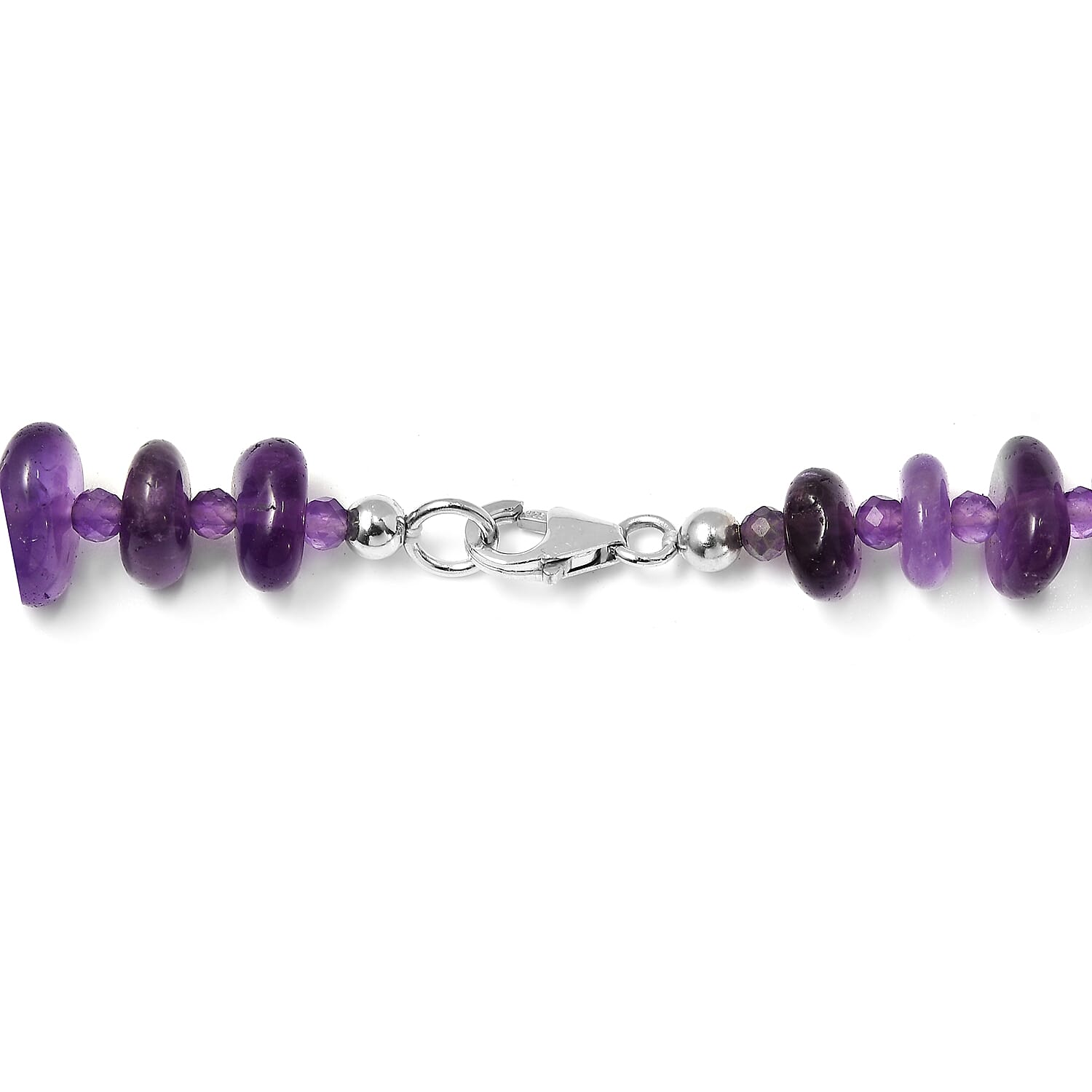 African Amethyst 246.00 ctw Necklace in Rhodium Over Sterling Silver 20 Inches