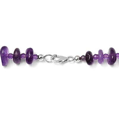 African Amethyst 246.00 ctw Necklace in Rhodium Over Sterling Silver 20 Inches