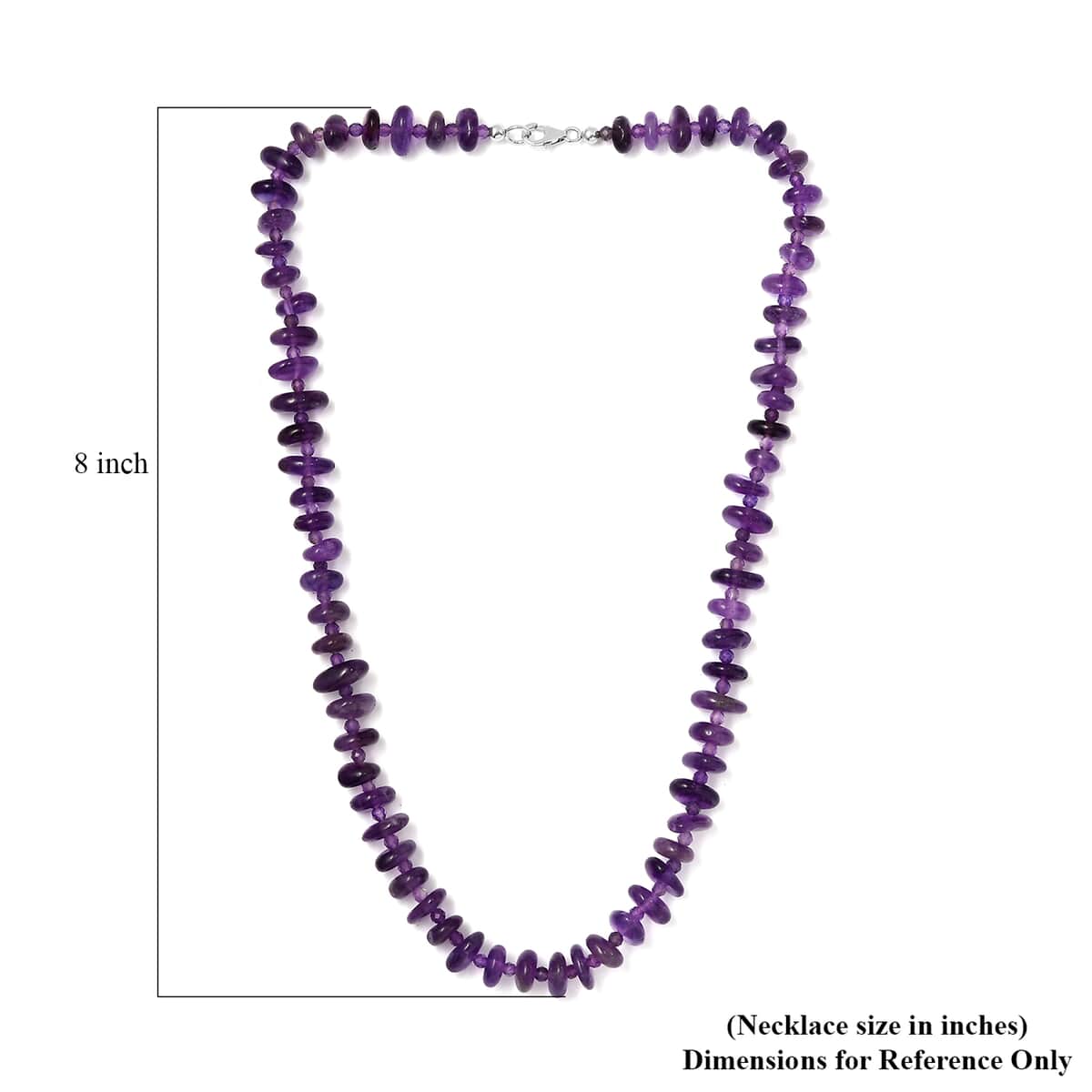 African Amethyst 246.00 ctw Necklace in Rhodium Over Sterling Silver 20 Inches image number 5