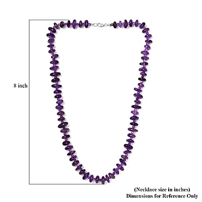 African Amethyst 246.00 ctw Necklace in Rhodium Over Sterling Silver 20 Inches