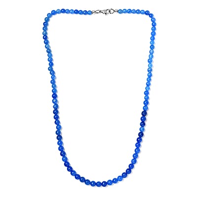 Blue Jade (D) 130.00 ctw Necklace in Stainless Steel 20 Inches