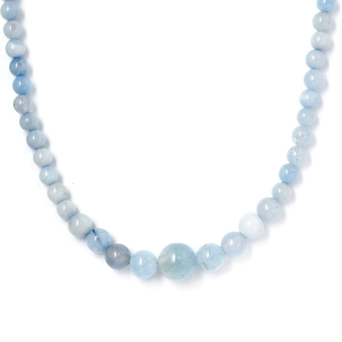 Milky Aquamarine 160.00 ctw Necklace in Sterling Silver 18 Inches image number 0