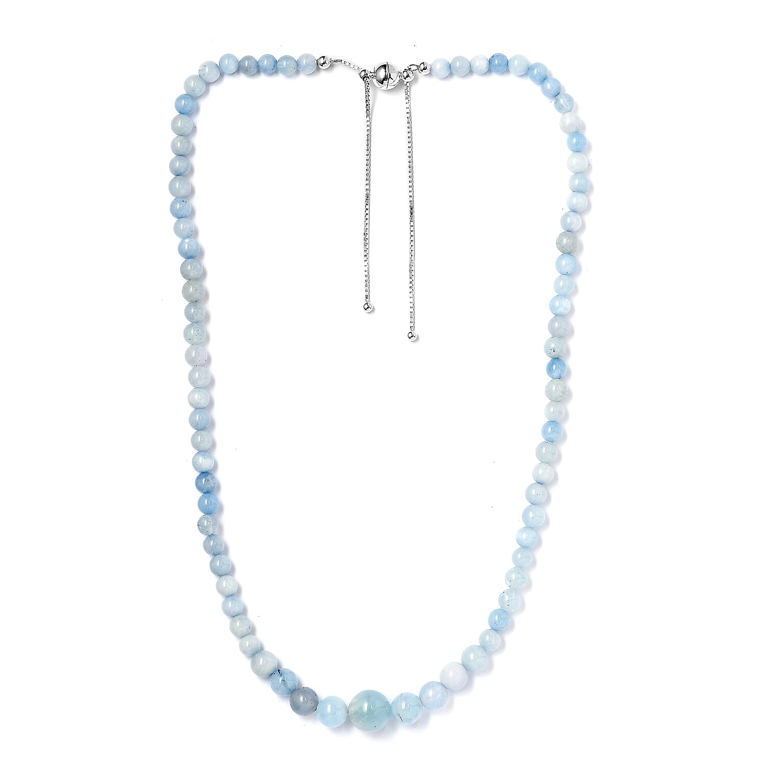 Milky Aquamarine 160.00 ctw Necklace in Sterling Silver 18 Inches