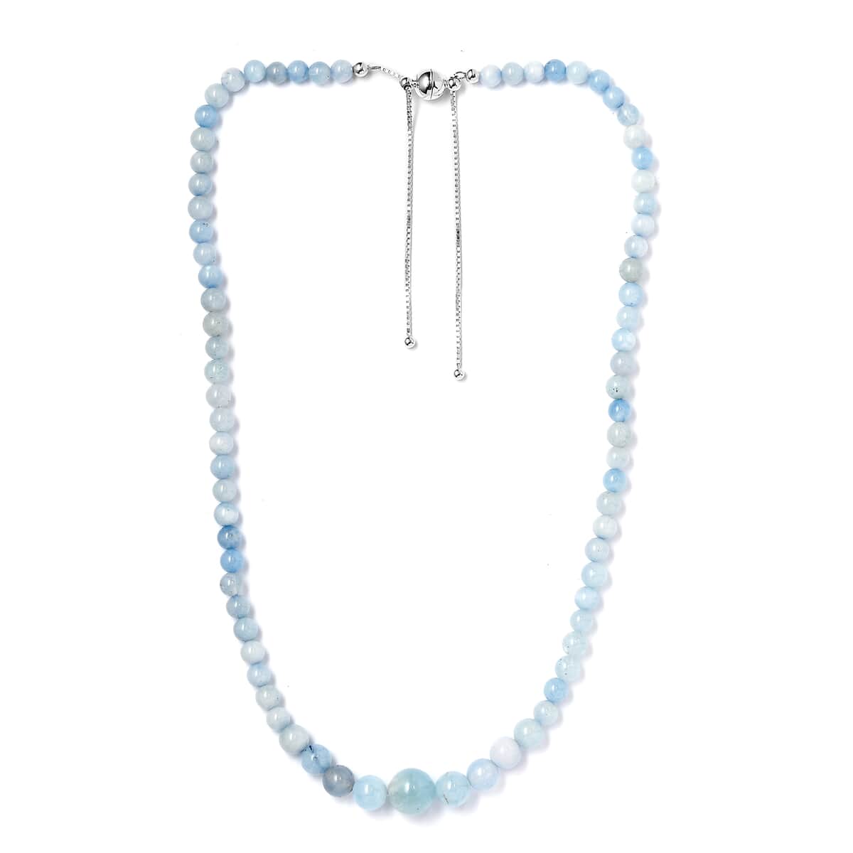 Milky Aquamarine 160.00 ctw Necklace in Sterling Silver 18 Inches image number 3