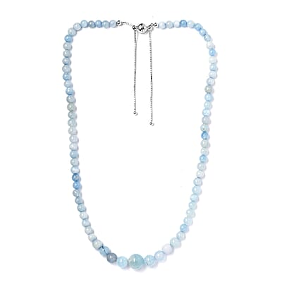 Milky Aquamarine 160.00 ctw Necklace in Sterling Silver 18 Inches