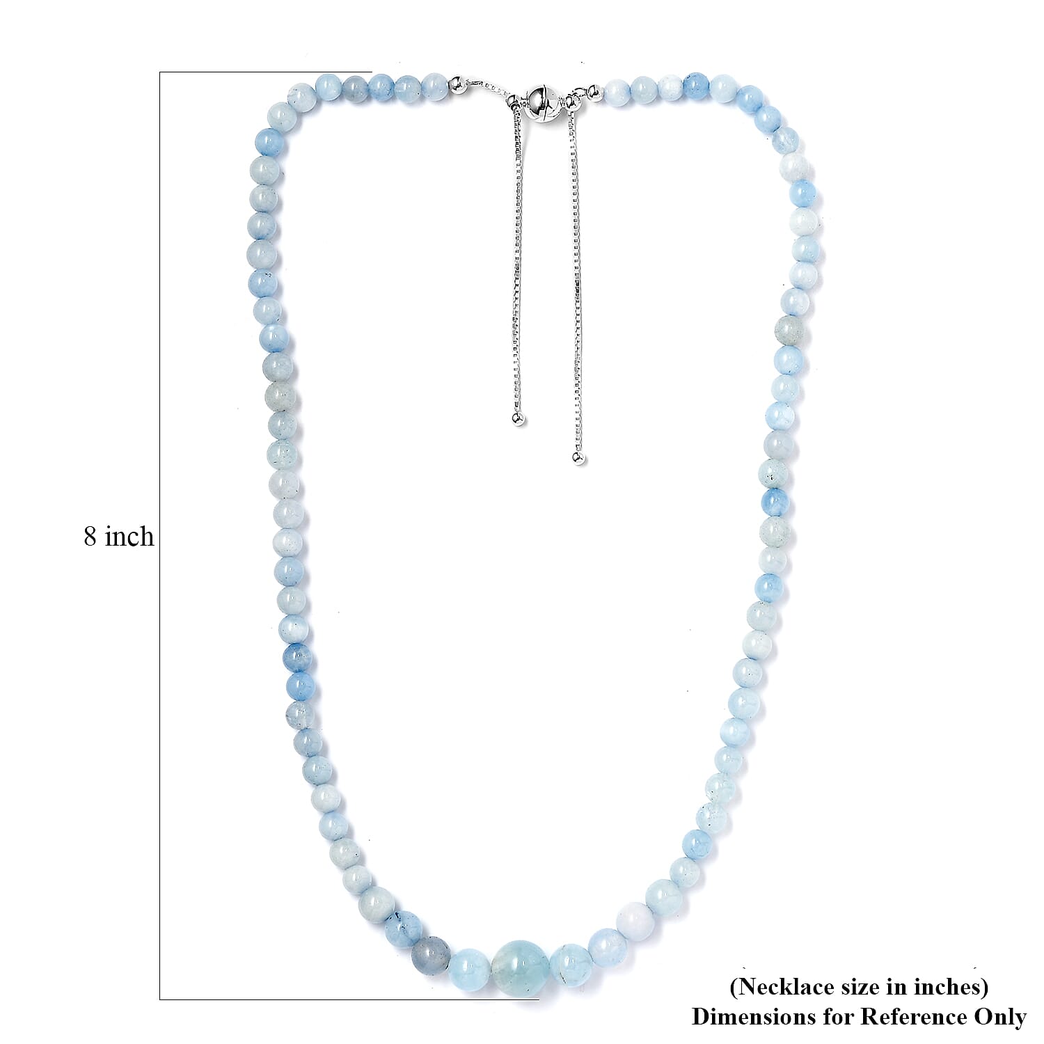 Milky Aquamarine 160.00 ctw Necklace in Sterling Silver 18 Inches