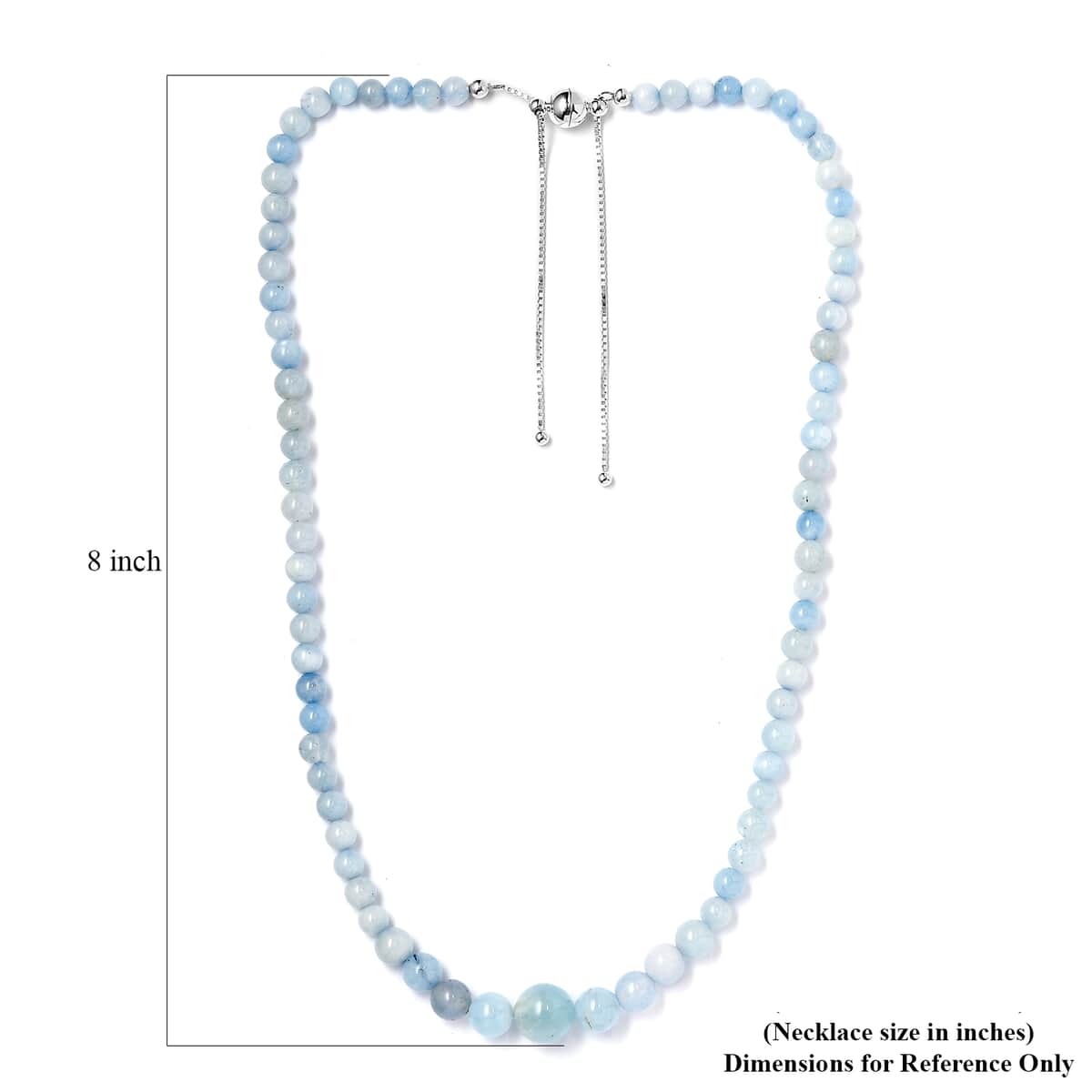 Milky Aquamarine 160.00 ctw Necklace in Sterling Silver 18 Inches image number 5