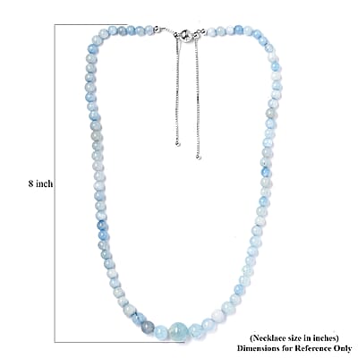 Milky Aquamarine 160.00 ctw Necklace in Sterling Silver 18 Inches