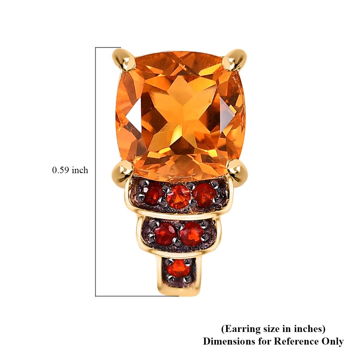 Santa Ana Madeira Citrine and Multi Gemstone 3.00 ctw J-Hoop Stairs Earrings in 18K Vermeil Yellow Gold Over Sterling Silver image number 4