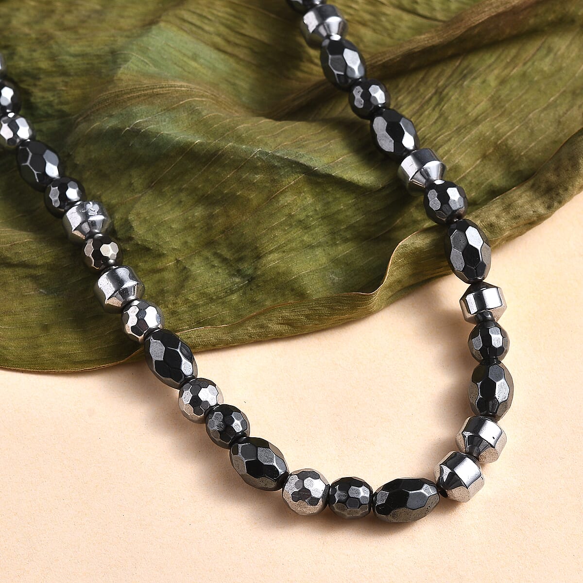 Karis Hematite 160.00 ctw Necklace in Platinum Bond 20 Inches image number 1