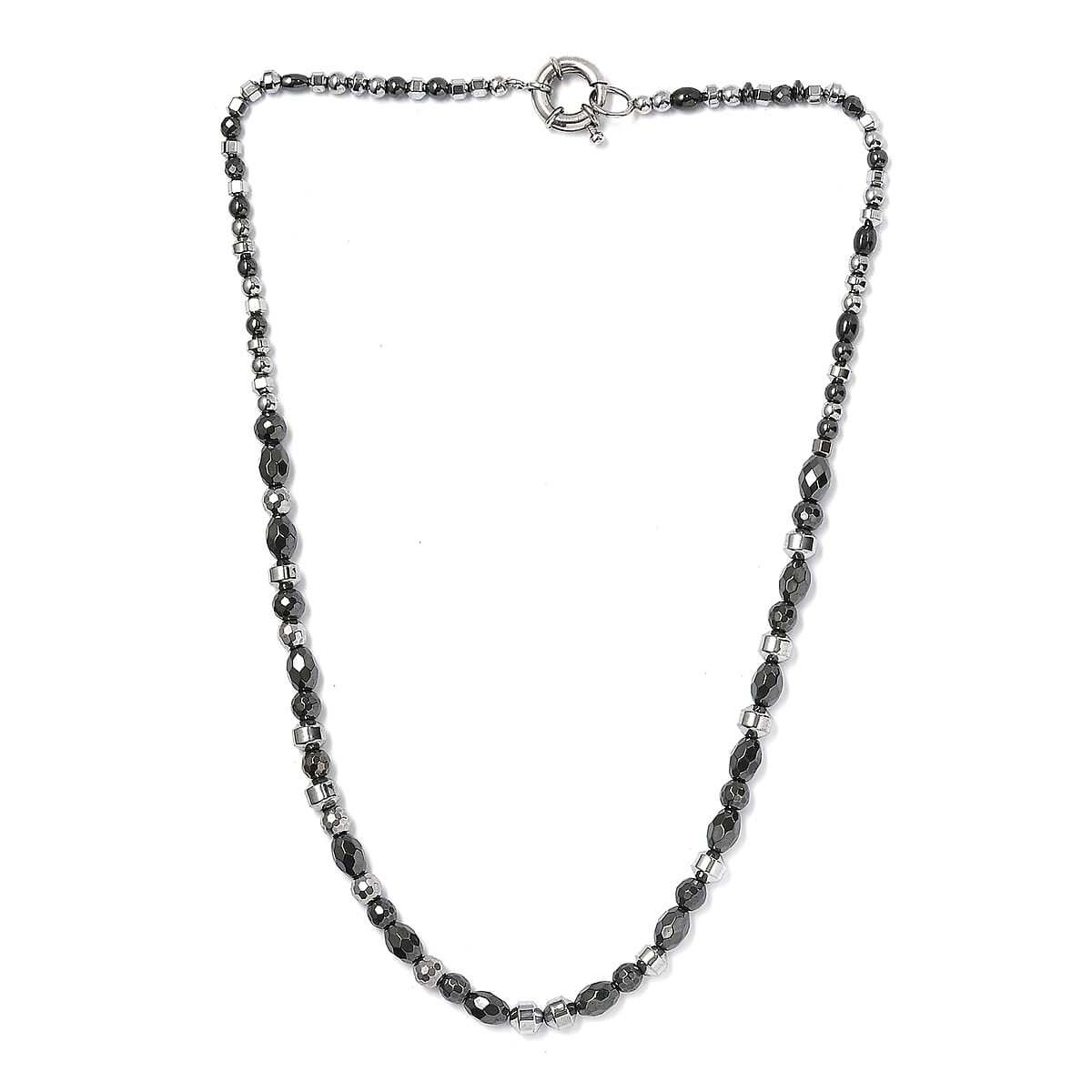 Karis Hematite 160.00 ctw Necklace in Platinum Bond 20 Inches image number 3