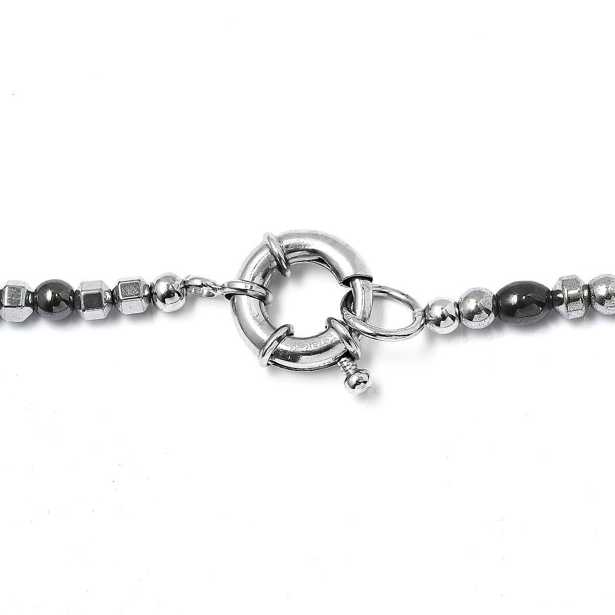 Karis Hematite 160.00 ctw Necklace in Platinum Bond 20 Inches image number 4