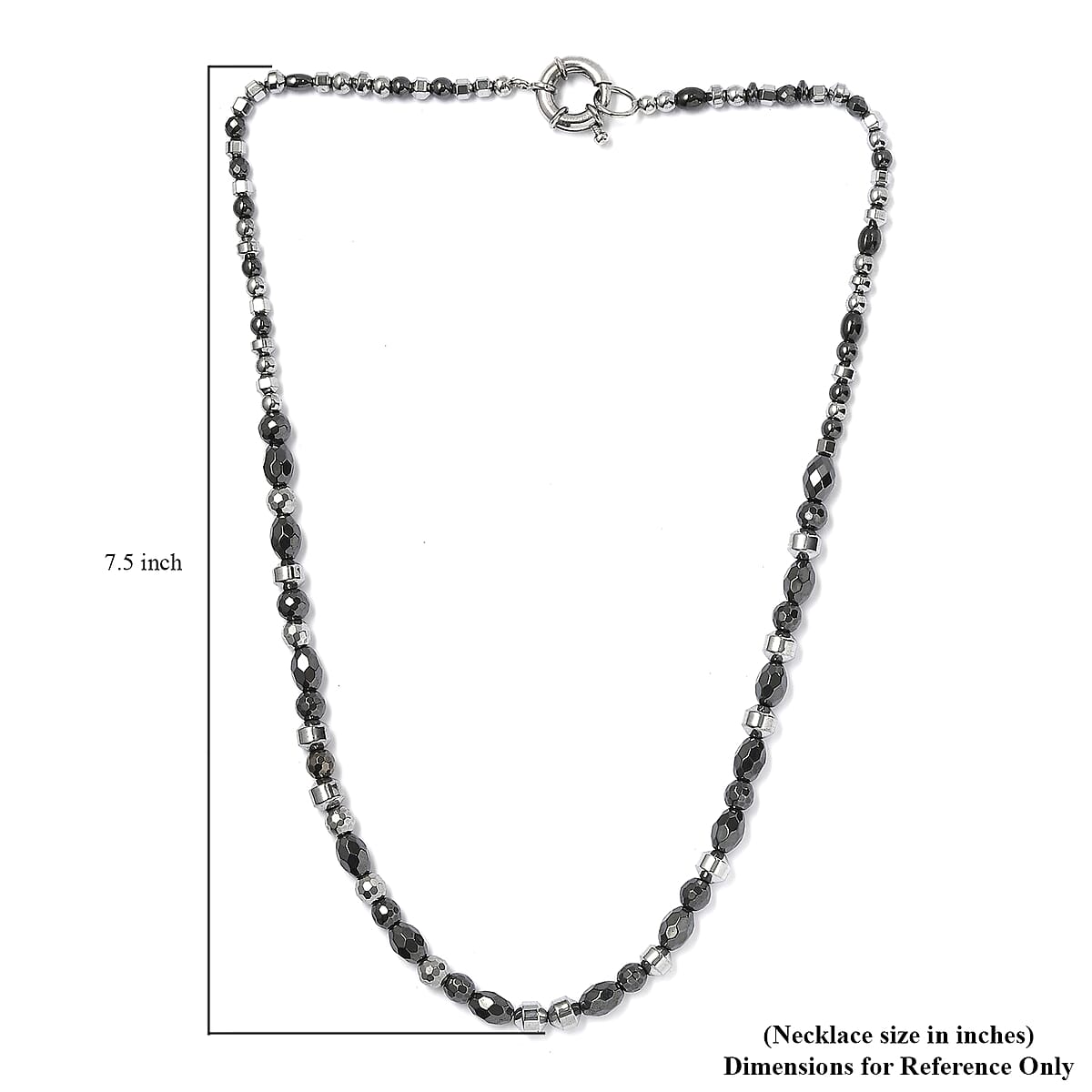 Karis Hematite 160.00 ctw Necklace in Platinum Bond 20 Inches image number 5